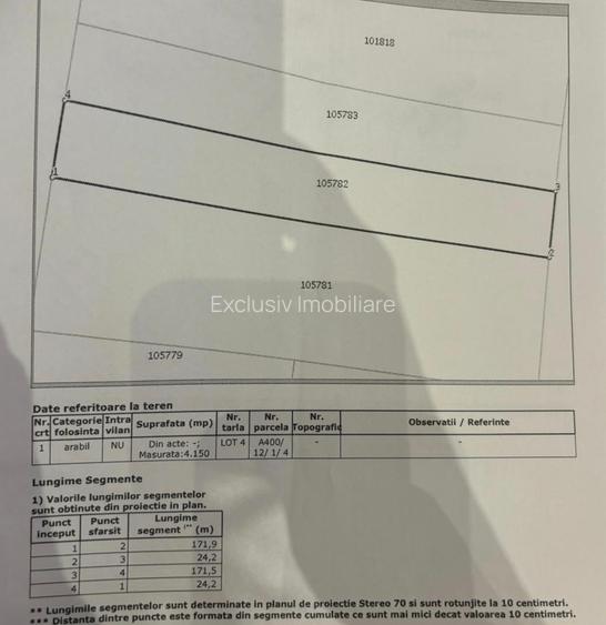 Teren agricol 4150 mp cu deschidere 24 ml la DE - situat intre Corbu si Sacele - 3