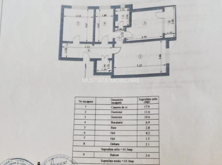 - ETAJ 1. Apartament 3 camere confort 1, zona Obor. - 9