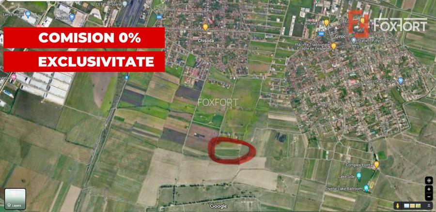 Teren extravilan 18.400 mp, 2 fronturi stradale, zona Chisoda - 2