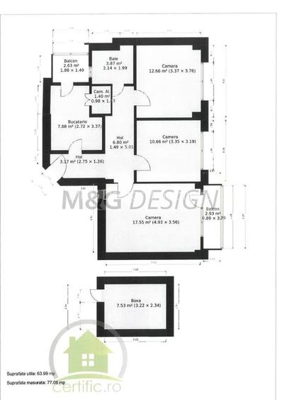 Etaj 2, Spitalul Judetean-Girocului 3 camere - 11