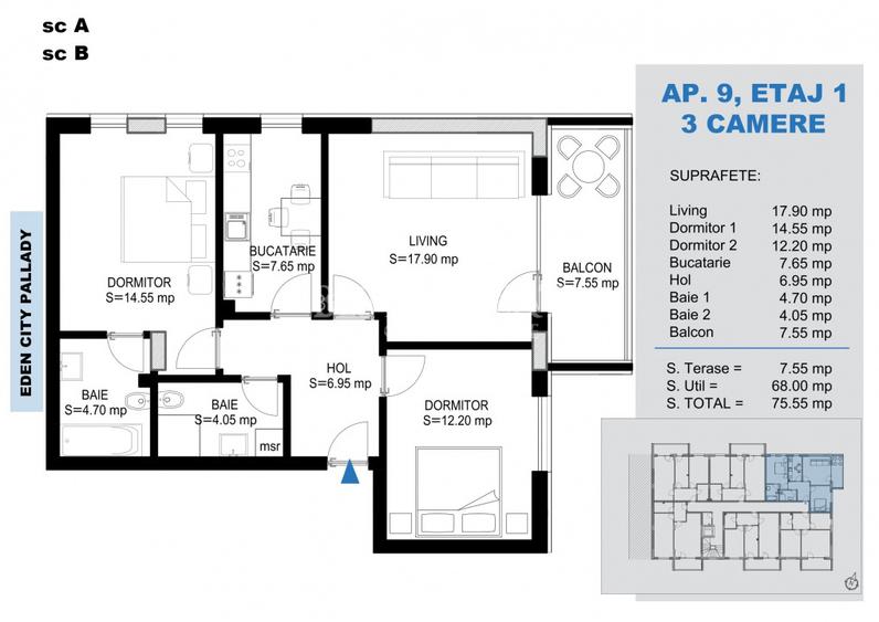 3 Camere Aproape de Facilitati -Zona Linistita - 3