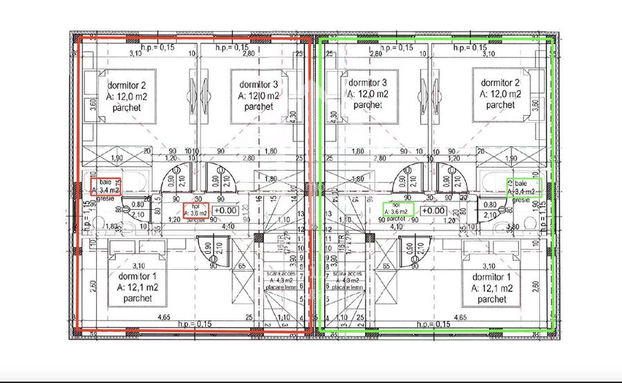 Duplex cu 4 camere 89mp + teren 260mp | langa Padure | - 3