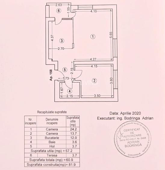 De inchiriat - Apartament 2 camere Cloud 9 - 61 mp - decomandat + loc de parcare - 21