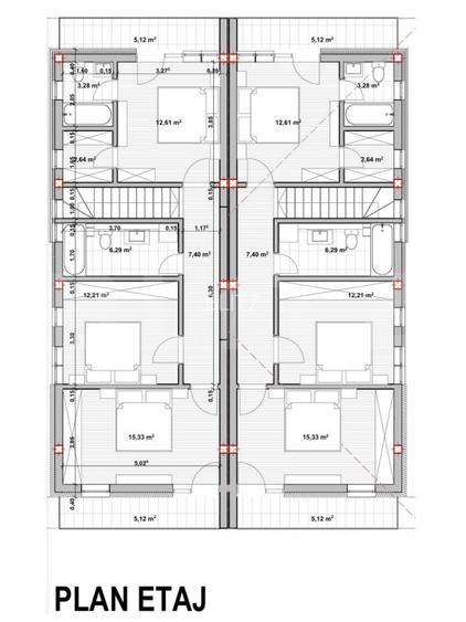 Duplex 4 camere, 120mp utili in Dezmir - 6
