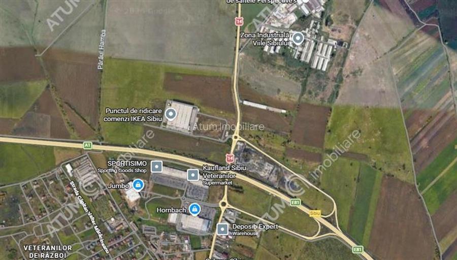 Teren intravilan industrial cu PUZ 19100 mp zona Hornbach din Sibiu - 2