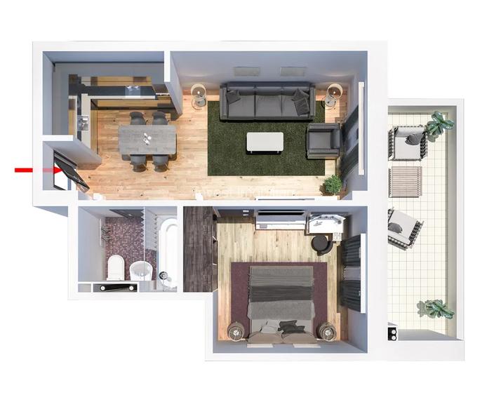 Apartament 2 camere-et 1-Tătărași-Bloc nou - 8