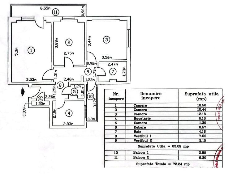 Ap 3 Camere Modern Mobilat/Utilat Centrala si Parcare in D-na Ghica - 13