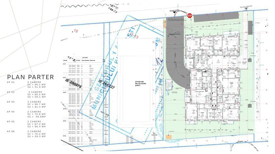Proiect rezidențial cu AC – 29 apartamente – 4.330 mp – 35 parcări – S
