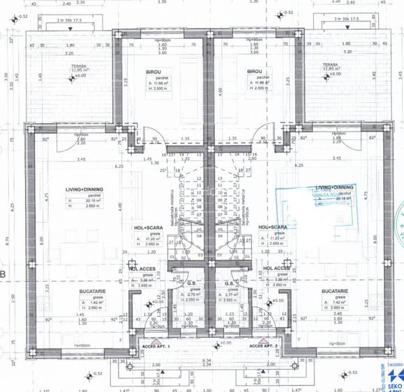 Duplex 4 camere - 94 mp utili - Cartier asfaltat - Mosnita - 4