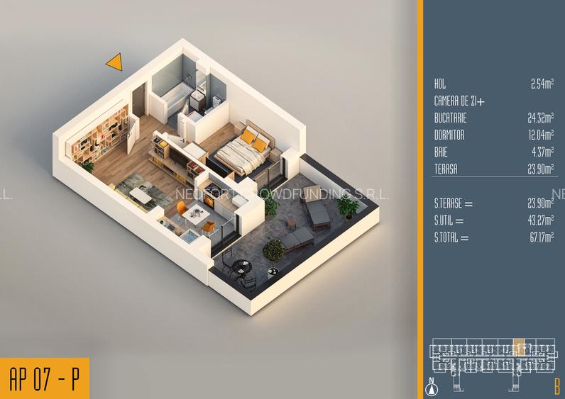 Neofort 84 - Studio modern, incalzire in pardoseala, bloc nou Pallady - 7