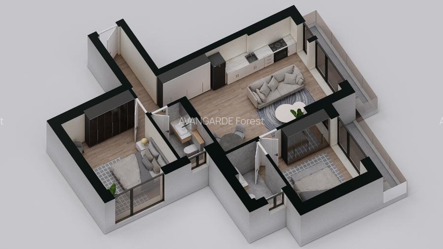 Apartament 3 Camere | 3m Înălțime | Ferestre Floor-to-Ceiling - AVANGARDE FOREST - 10