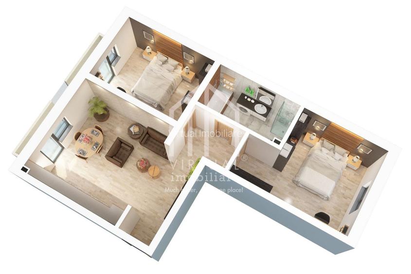 Apartament 3 camere 69,35 mp utili + balcon, LA ALB, Dna Stanca - 1