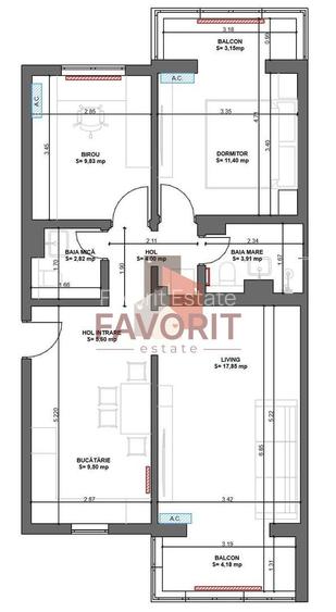 3 camere | etaj 2 | mobilat si utilat | 2 bai | 2 balcoane | zona excelenta | - 15