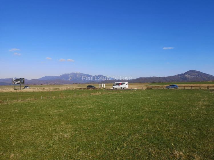Teren plat P +4 Bran, panoramic munti, DN73, toate utilitatile - 14