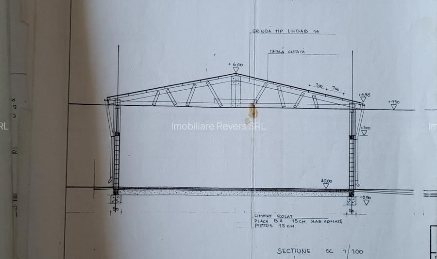 HALA 400 MP - ZIDARIE  IN CONSTRUCTIE-CU TEREN 6100 MP, DUBLU ACCES TIR BABENI - 6