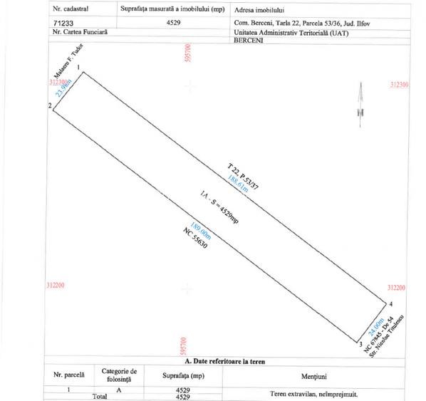 Teren Extravilan In Rate Primaverii Com. Berceni | 5491mp | #EG42 - 2