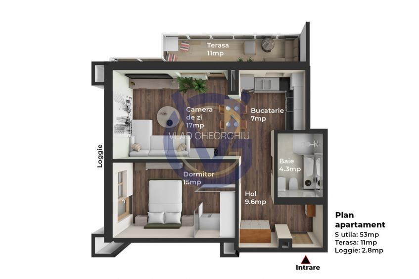 2 camere cochete, terasa, gata de mutat, 67mp, posibilitate garaj - COMISION 0% - 23