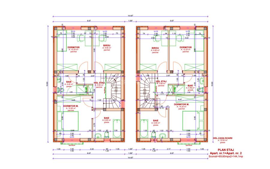 Chisoda - Duplex cu 5 camere despartit prin camera tehnica - 19