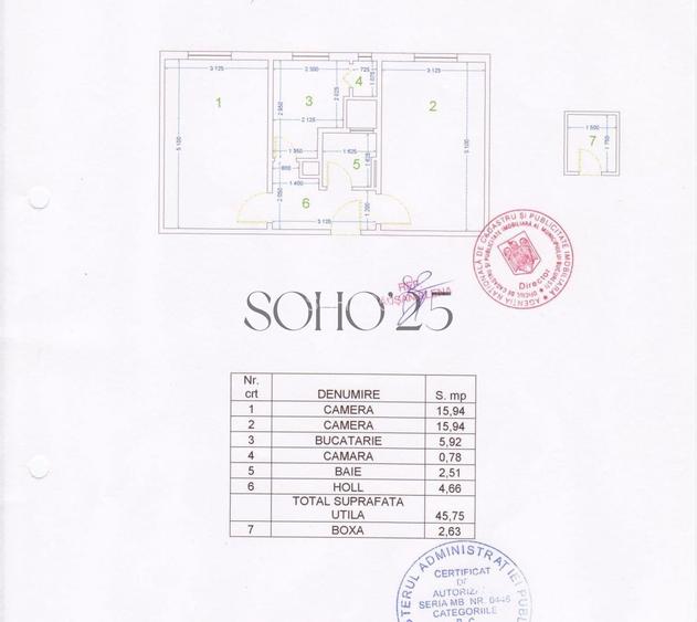 Apartament 2 camere decomandat | Etaj 3 | Boxă inclusă - 1