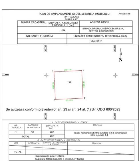 Baneasa, Nisipoasa, vanzare teren intravilan, suprafata 640 mp, P+4, - 7