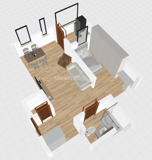 Apartament cu 1 camera jumate, 45mp, bucatarie inchisa - 6