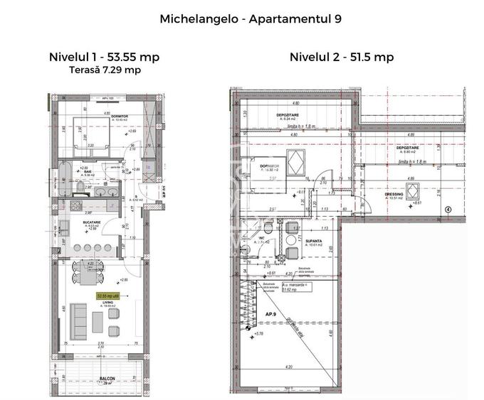 Penthouse 4 camere - 2 bai,  etaj 2,  direct dezvoltator - 16