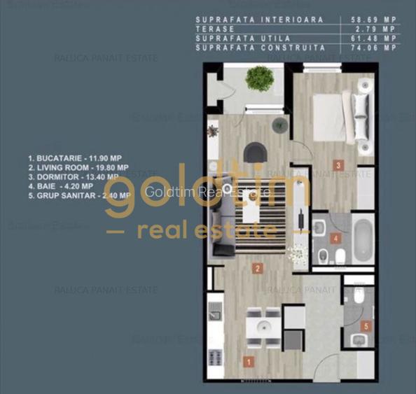 2 CAMERE/ 2 BAI/PRIVELISTE UNICA/ BLOC SUPERB - 19