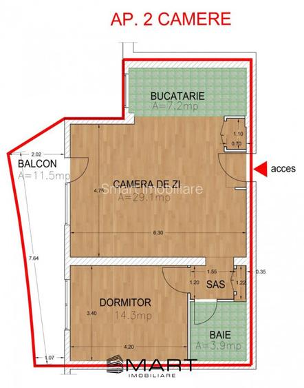 Apartament 2 camere la cheie 59mp Mihai Viteazul - 1