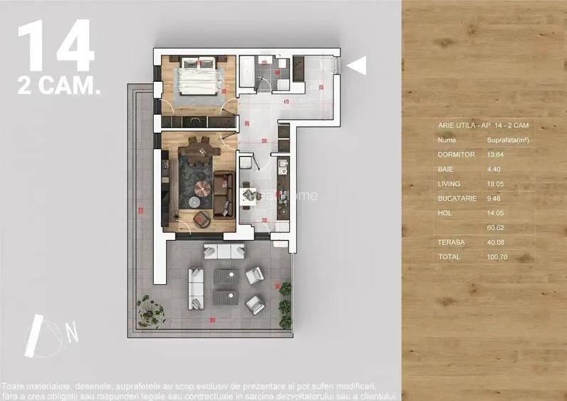 2 Camere NZEB Terasa 40 mp Pallady Metrou N. TecluPanouri Fotovoltaice - 4