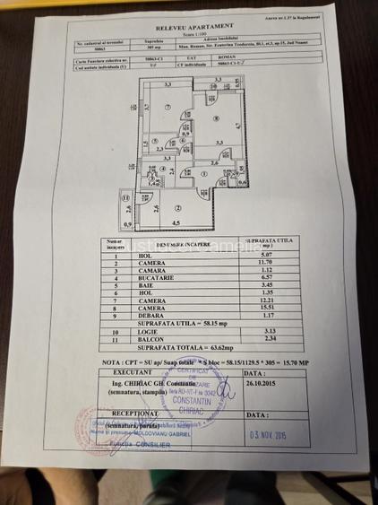Proprietar vând apartament cu 3 camere în zona centrală  - 9