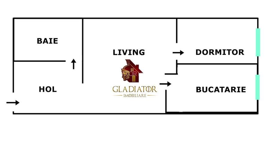 Apartament 2 camere 38,2 mp, etaj 1 – mobilat/utilat Cartier Visoianu - 3