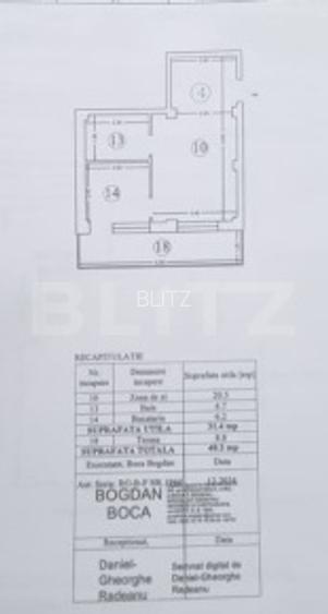 Apartament 1 camera, 40 mp, zona Bucium - 5