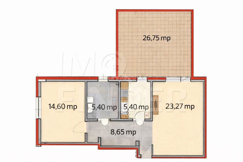 Apartament 2 camere decomandate, cu terasă de 26 mp | Andrei Mureșanu Sud - 2
