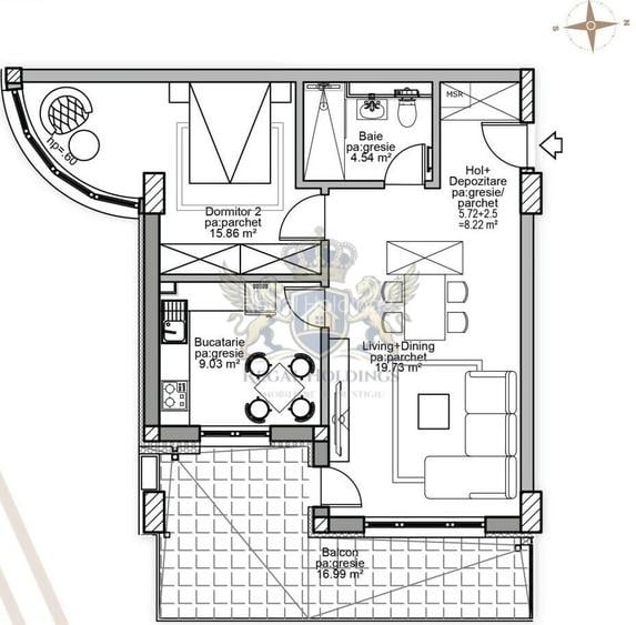 Apartament Modern,2 Camere 74 Mp,Terasa 17 Mp,Decomandat,Finalizat, Mall-Coresi - 3