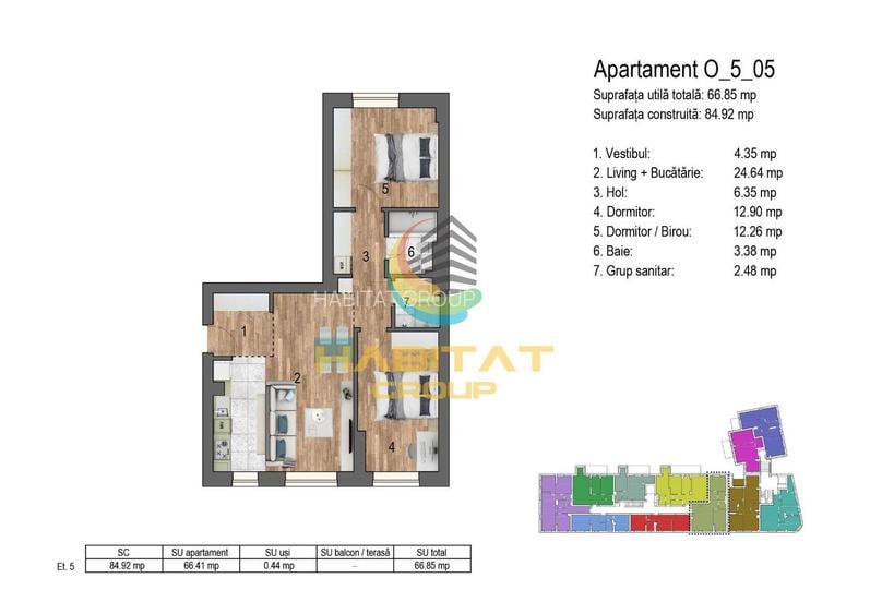 Apartament 3 camere Timpuri noi 66.85 mp investitie la 9 min metrou - 6