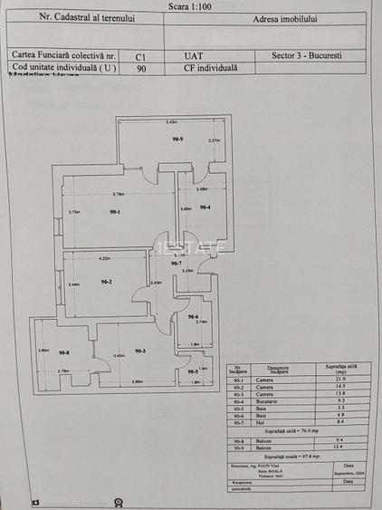 FINALIZAT | metrou | 3 cam, 2 terase, 98 mp, etaj 8/11, an 2025, loc parcare - 17