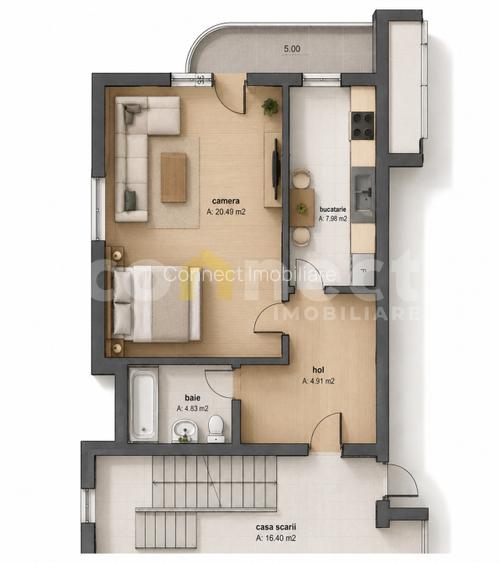 Apartament de vânzare | SU 40 mp | Parcare inclusă | Florești, zona Eroilor - 7