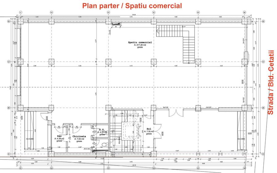 Spatiu comercial de închiriat  bulevardul Cetății - 9