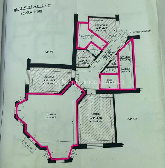 Apartament ultracentral cu 4 camere partial amenajat Comision 0 - 9