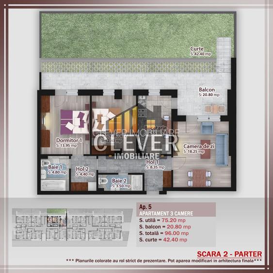 Apartament 3 camere parter, curte și balcon mare - Pallady - 6