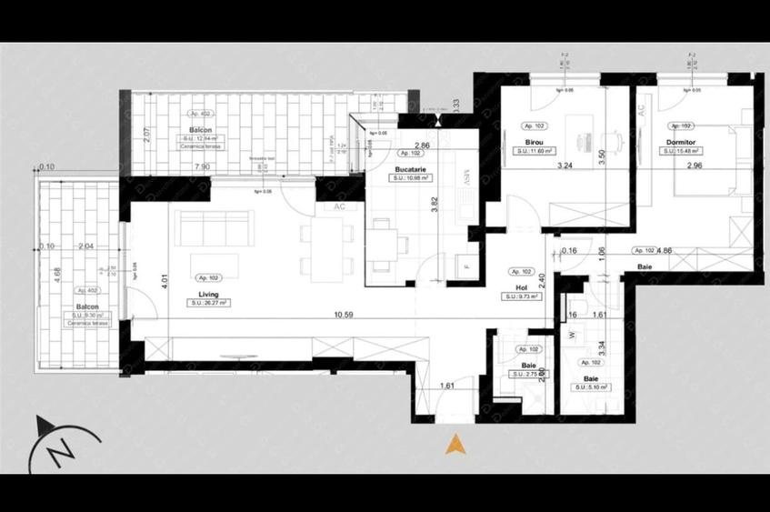 Apartament 3 camere Imobil nou 2024 Suprafață generoasă Parcare inclusă - 8