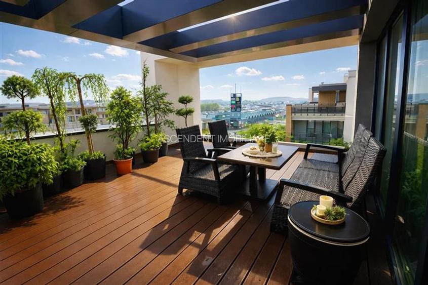 Penthouse Qualis Tractorul Brasov,terasa panoramica,3 balcoane,ales echipat - 9