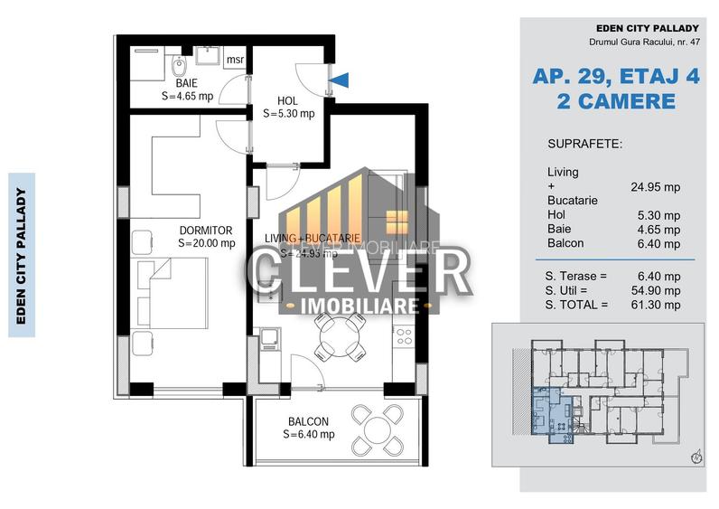 2 Camere Sector 3 | Dormitor 20mp | Etaj 4 | Metrou - 1
