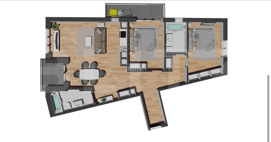 Apartament 3 Camere | 2 Bai | Zona Vivo | 2 Balcoane  - 10