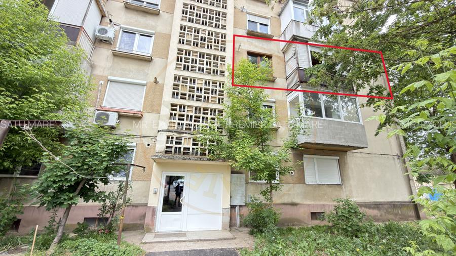 Apartament 2 camere Etaj II Carei - B-dul 25 Oct. Zona Monument - Comision 0% - 18