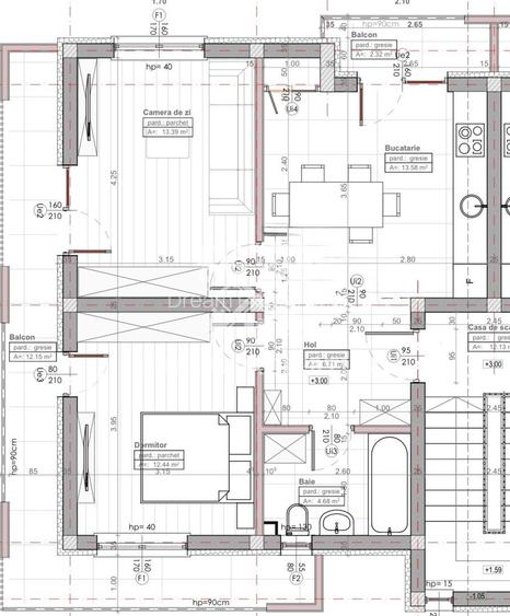 Apartament cu 2 camere de vanzare, 2 balcoane, parcare,  Apahida - 11