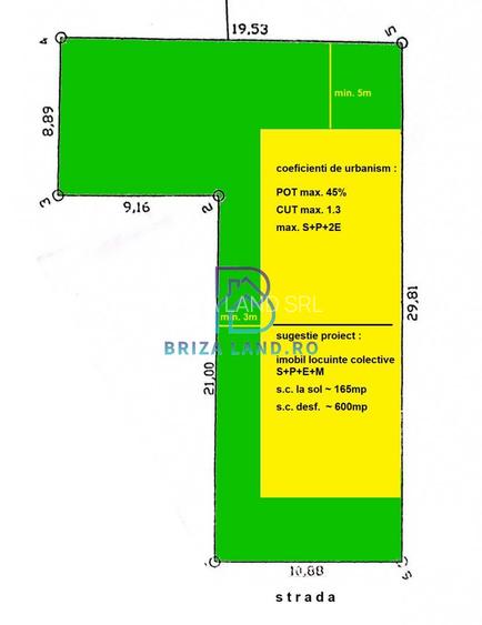 Bucurestii Noi, zona Strabuna, teren 400mp, d=10.9m liber - 4
