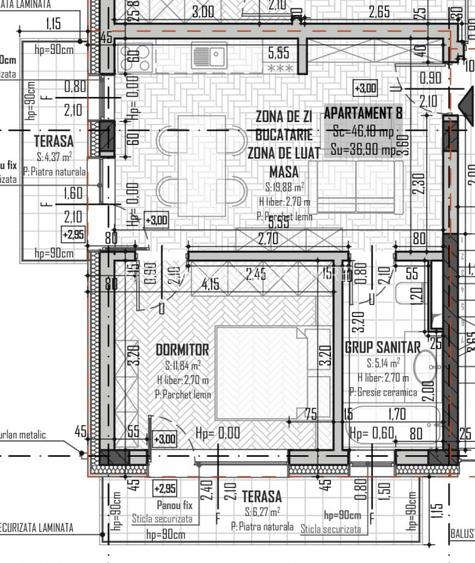 Apartamente  2 camere semifinisate , - 4