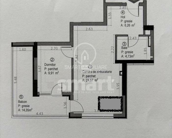 Apartament 2 camere cu terasa Sopor Iulius Mall - 3