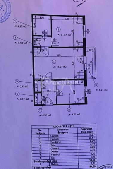 2 camere Muncii, inst. schimb., an 1988, metrou, 54 mp - 6
